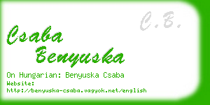 csaba benyuska business card